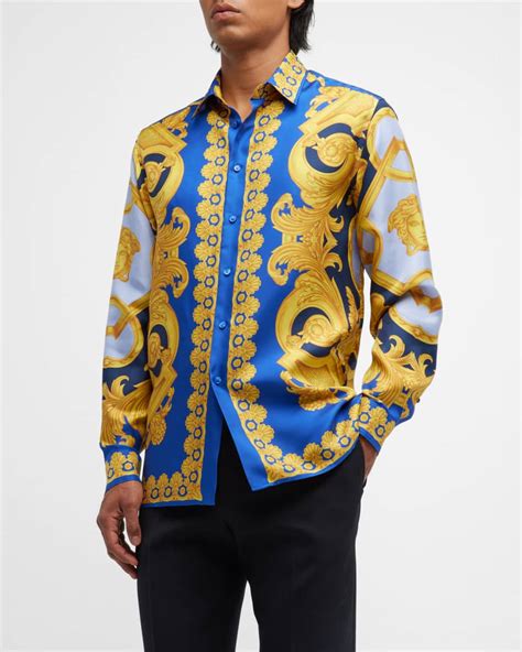 silk shirt men's versace|1st copy versace shirt men.